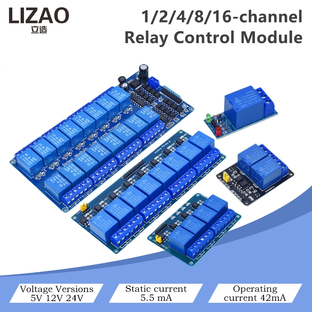 Home Automation With Arduino - Модуль управления реле 5В/12В/24В на 1/2/4/8/16
